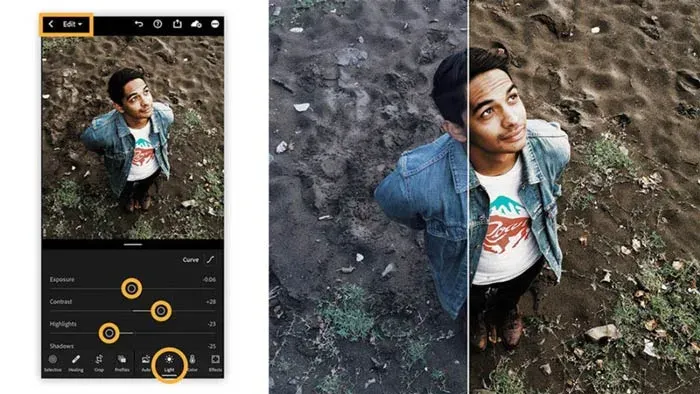 یکی از بهترین اپلیکیشن های 2021 برای آیفون که رایگان میباشد  (Adobe Lightroom CC)