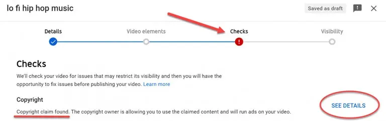 در تب Checks روی SEE DETAILS کلیک کنید