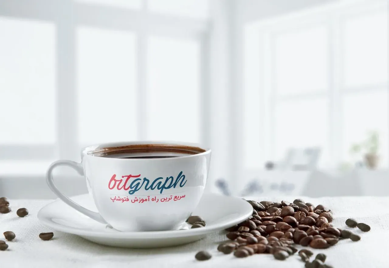 موکاپ لوگو روی فنجان