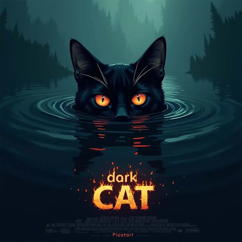 تصویر dark CAT یا گربه سیاه جنریت شده توسط هوش مصنوعی FLUX
