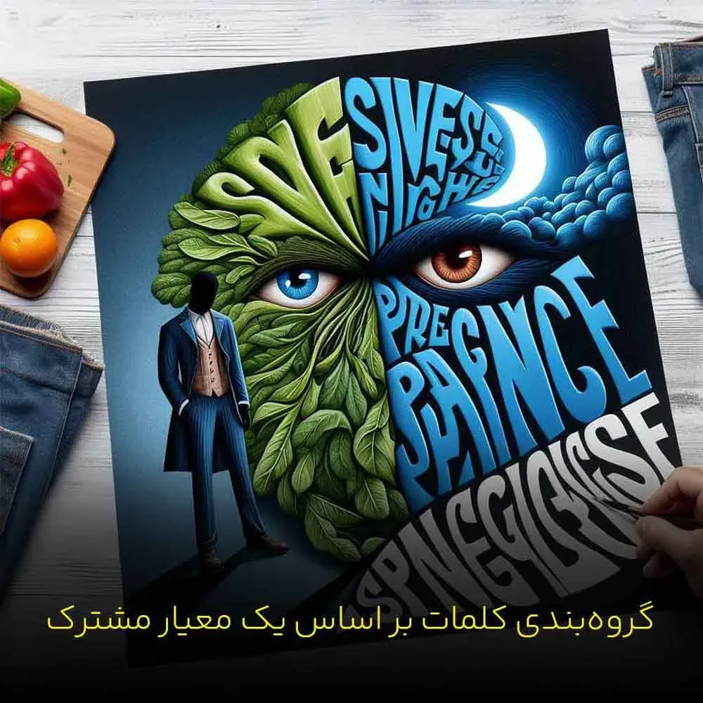 تمرین گروه بندی کلمات بر اساس یک معیار مشترک