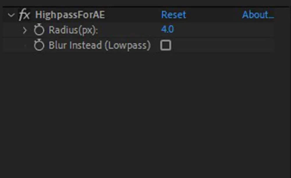 پلاگین High Pass for AE v1.3