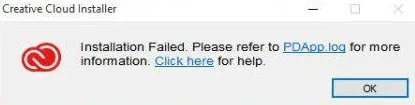 حل مشکل Installation Failed Please refer to PDApp.log در نصب برنامه های ADOBE
