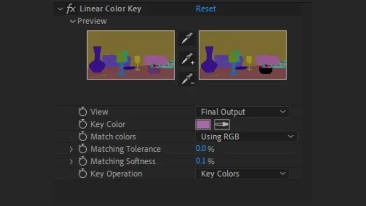افکت Linear Color Key