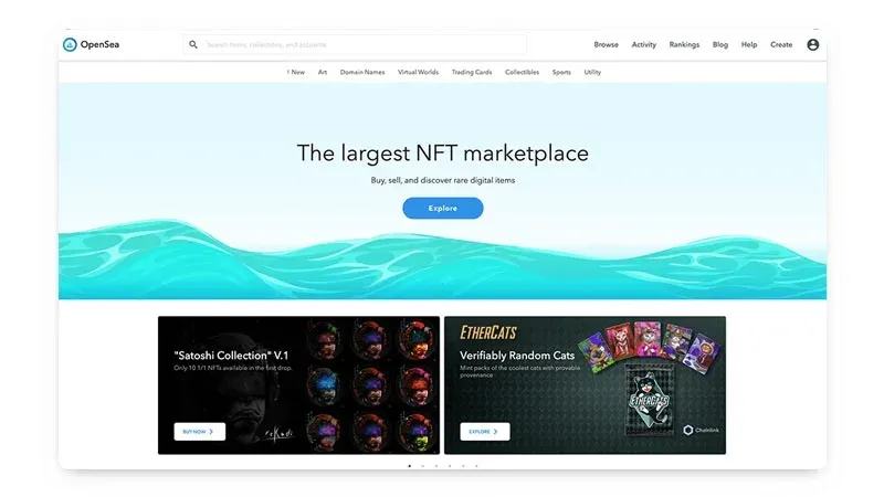 سایت OpenSea یکی از بهترین بازارهای NFT