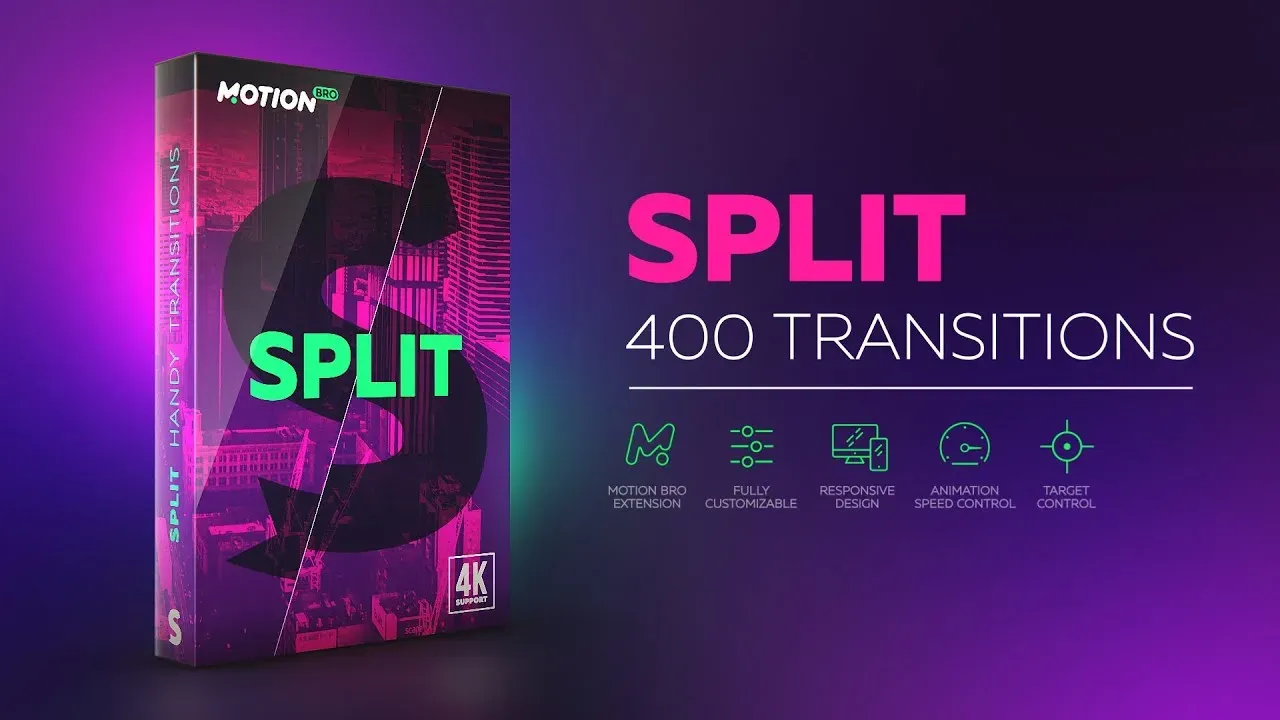 پریست Split Handy Transitions در پکیج موشن برو