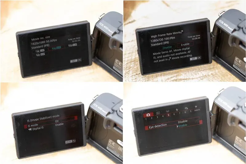 منو کاربر پسند دوربین کانن EOS M50 Mark II