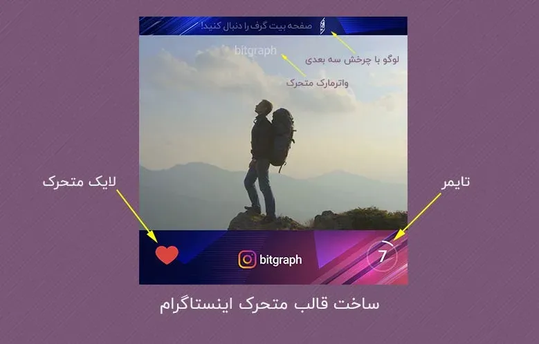آموزش ساخت قالب متحرک اینستاگرام همراه با تایمر