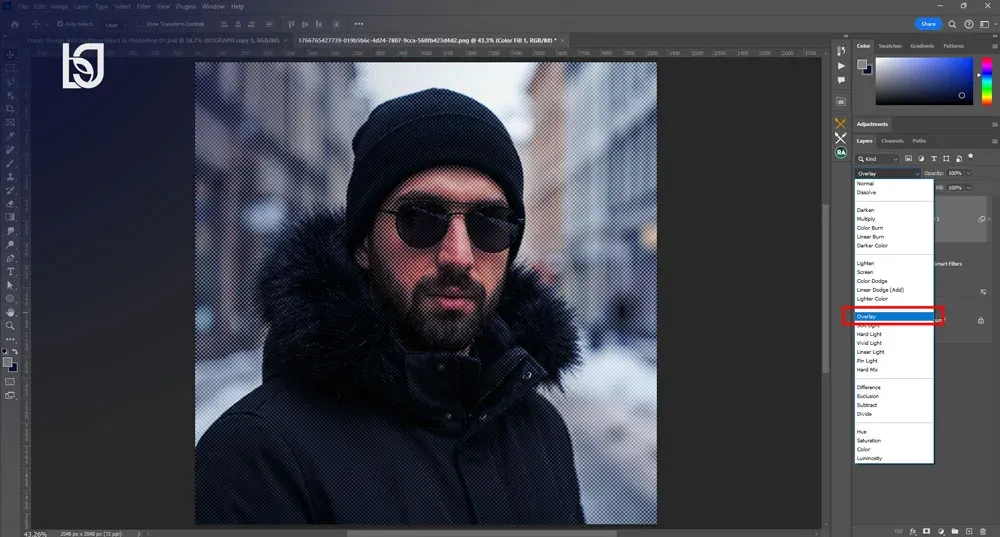 طراحی پوستر با افکت Halftone