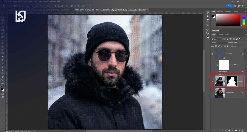 طراحی پوستر با افکت Halftone
