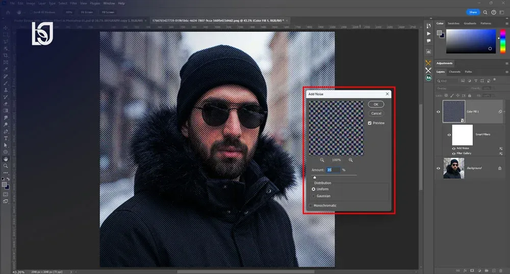 طراحی پوستر با افکت Halftone