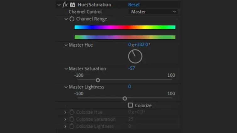 Hue/Saturation effect