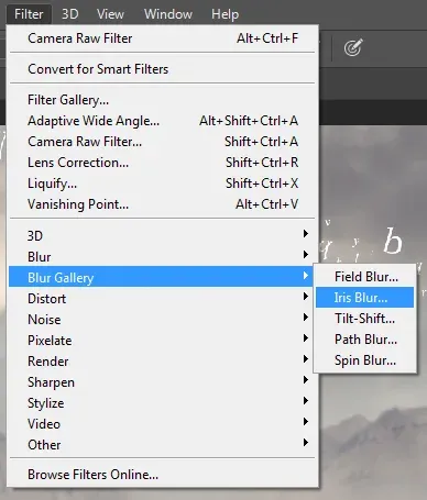 آموزش کار با فیلتر Iris Blur در فتوشاپ