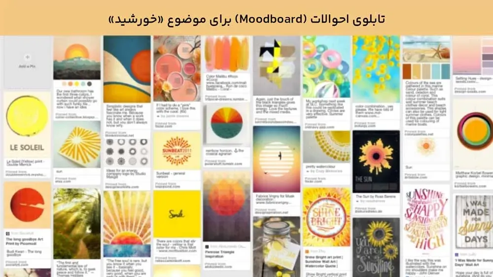 تابلوی احوالات یا moodboard برای افزایش خلاقیت هنری