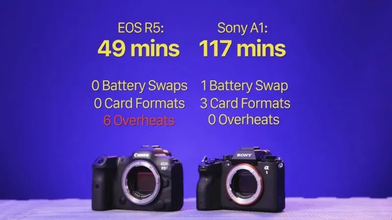 مقایسه تصویربرداری 8k دوربین سونی Alpha 1 و کانن EOS R5