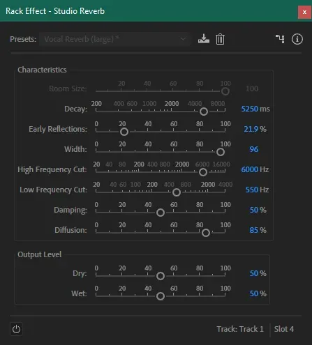 افکت ریورب (Reverb) در پریمیر