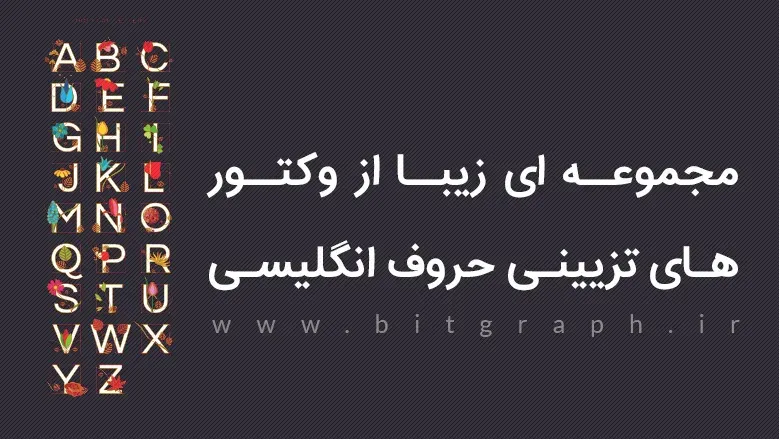 مجموعه ای زیبا از وکتور های تزیینی حروف انگلیسی