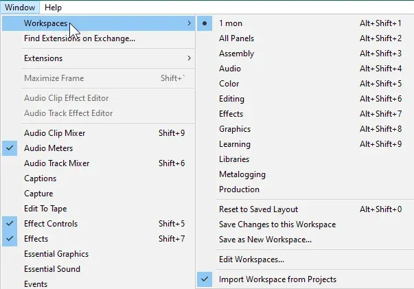تنظیمات محیط کار برنامه های پریمیر و افترافکت برای اتصال دو مانیتور